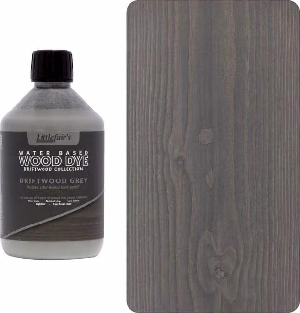 Littlefair's Indoor and Outdoor Wood Stain in Driftwood Grey, 0.5 l