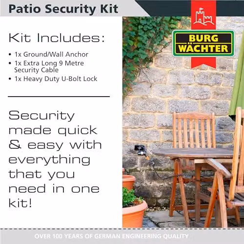 Burg-Wächter 9m Patio Security Kit in Black – 2