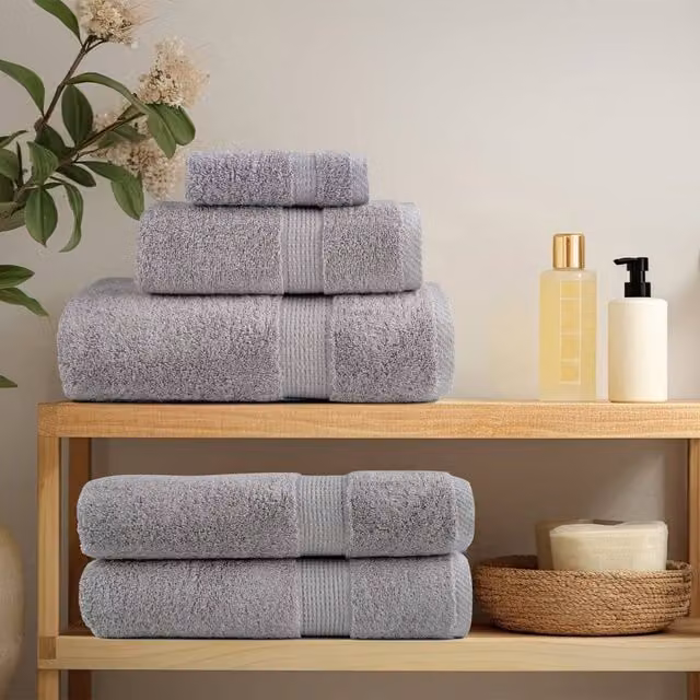 Berkfield Home SOLUND Premium Cotton Soap Towels, Grey, 2 Pack, W/D/H: 30 x 30 x 30 cm