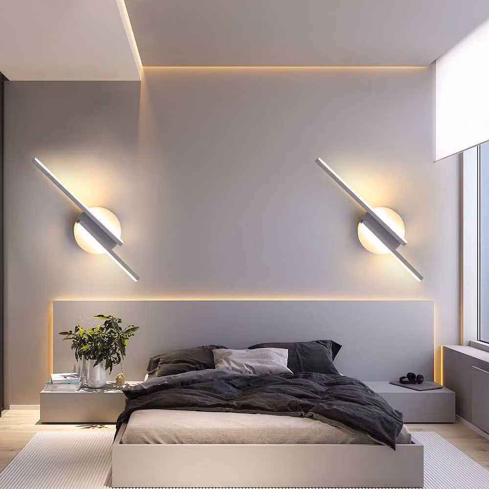 Pheashine Modern White LED Wall Sconce, 16W 3000K Warm White Linear Wall Light, W: 44 cm – 3