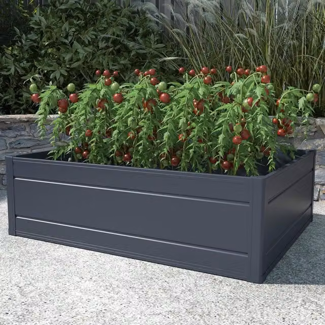 Garden Gear Anthracite Grey Plastic Raised Garden Bed W: 100 cm, H: 30 cm
