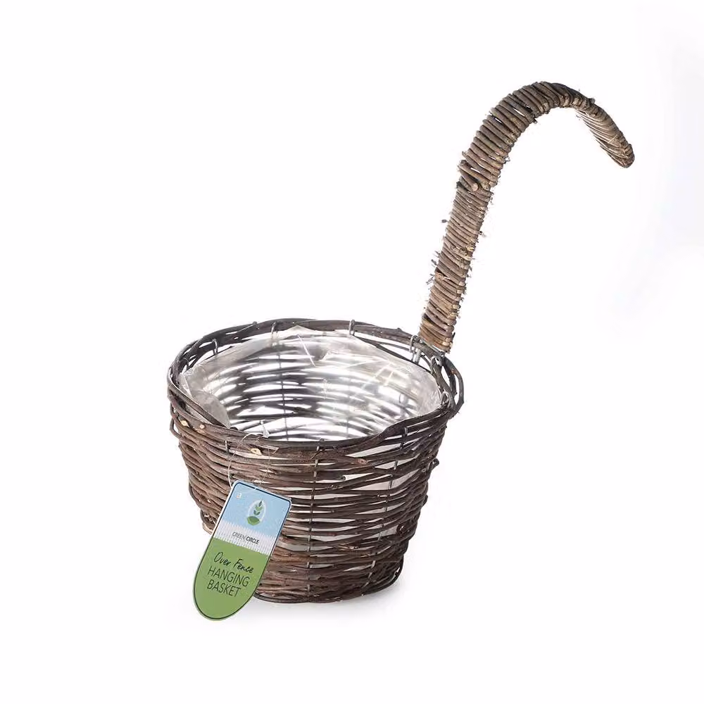 Voltico Small Over Fence Hanging Basket Planter in Brown, W/D/H: 19.0 x 14.5 x 12.0 cm – 2