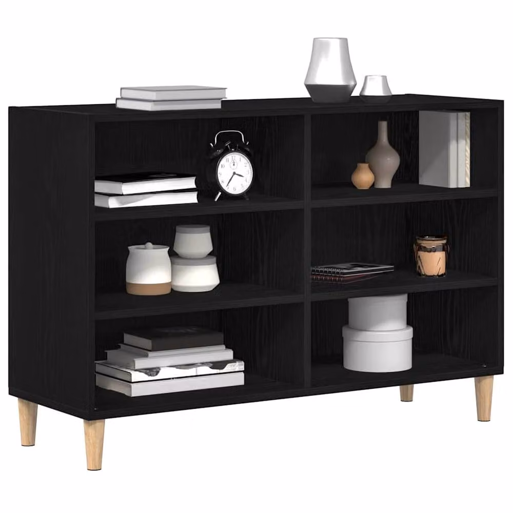 Berkfield Home Black Oak Sideboard, W/D/H: 103.5 x 35 x 70 cm – 3