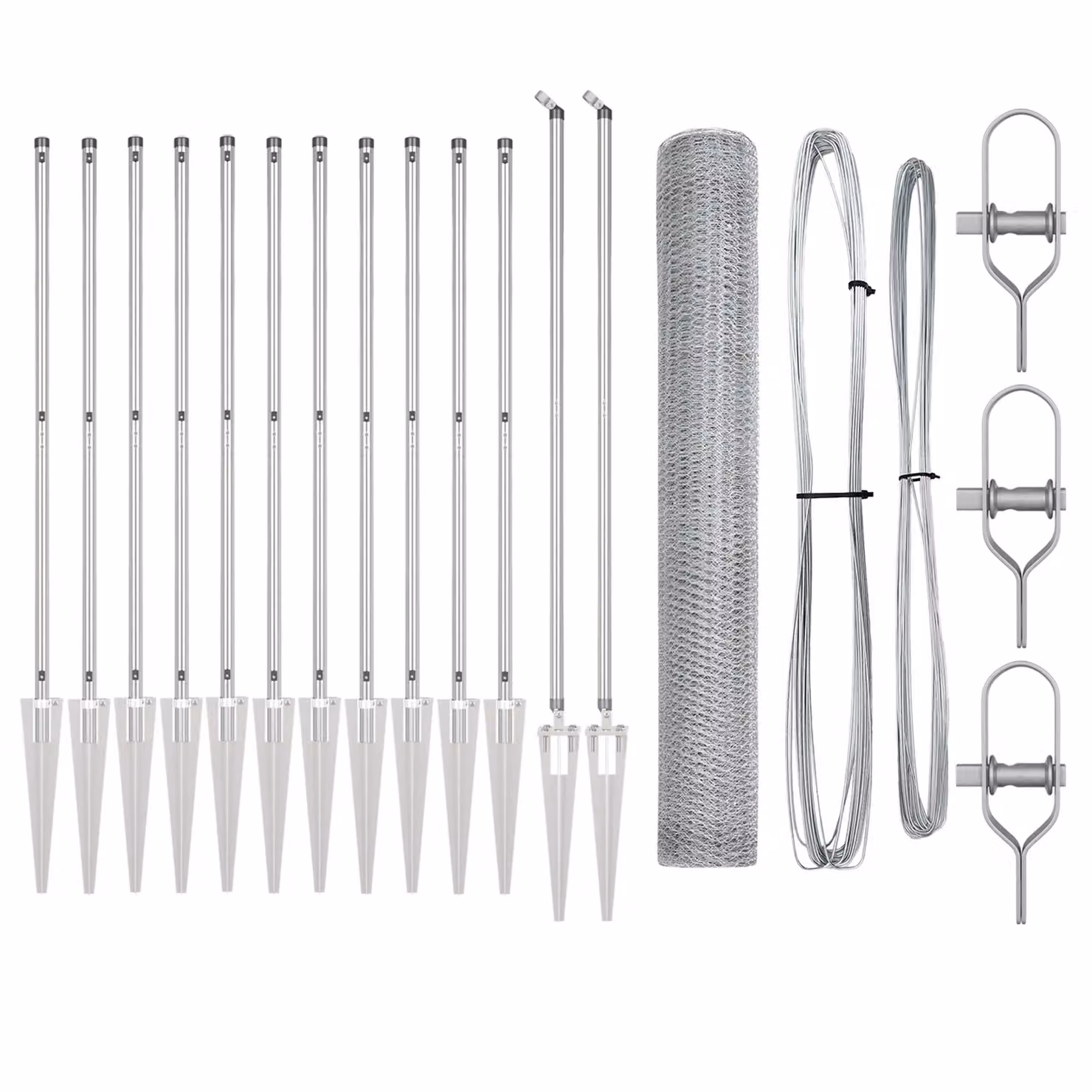 Berkfield Home Hexagon In-Ground Fence, Galvanised Steel, Silver, H: 140 cm x L: 25 m – 2