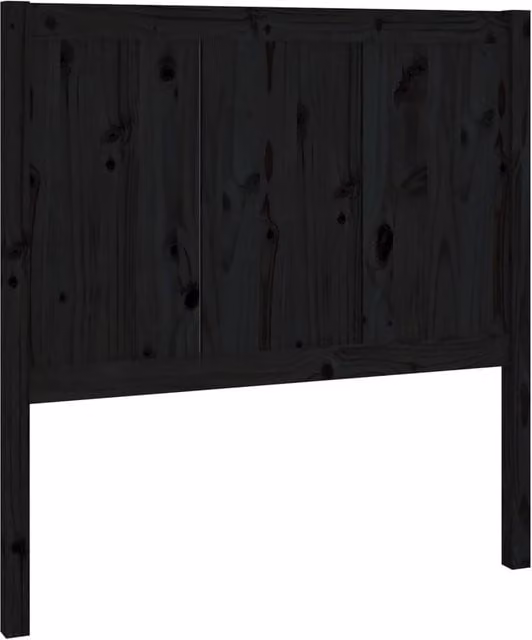 Berkfield Home Black Solid Pine Wood Bed Headboard, W: 95.5 cm, D: 4 cm, H: 100 cm – 1