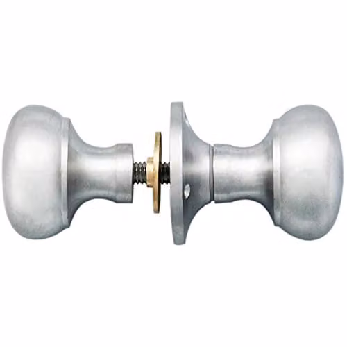 Loops Pair of Large Mushroom Rimmed Mortice Door Knobs in Chrome