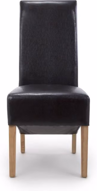 Shankar Pair of Krista Roll Back Bonded Leather Dining Chairs in Black – 3