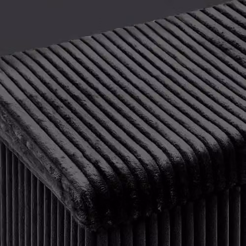 Home Republic Corduroy Ottoman Storage Box in Black, Foldable Rectangular Footstool and Toy Chest, W/D/H: 76 x 38 x 38 cm – 5