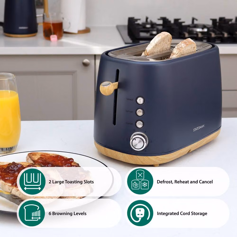Statesman Scandi Kettle and Toaster Set in Dark Navy Blue – 2