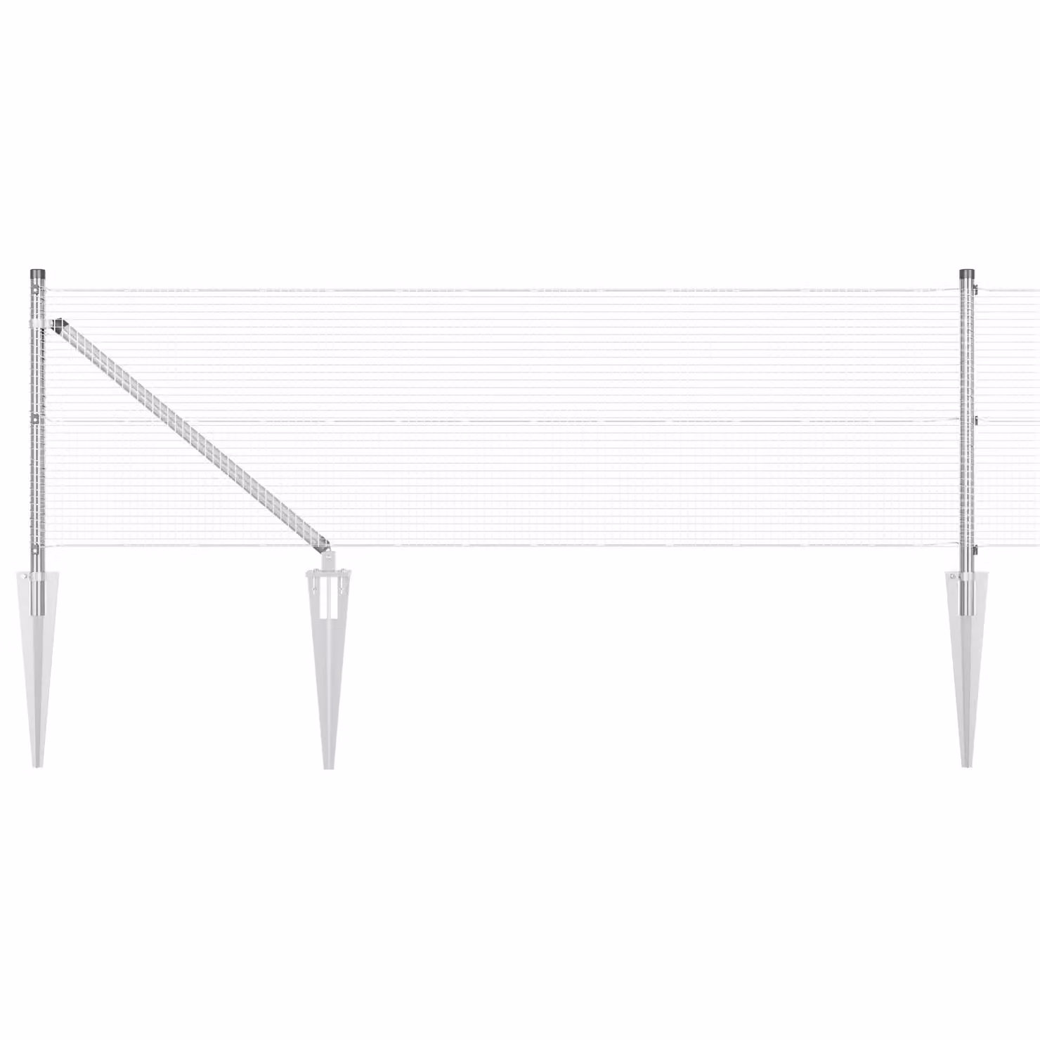 Berkfield Home Galvanised Steel Welded Wire Fence with 13 Spike Posts, Silver, W: 0.4 m, L: 50 m – 2