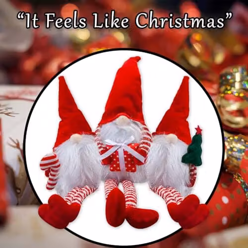 VFM e-Store Christmas Gonk Decoration in Red and White, H 43 cm x W 35 cm x D 35 cm – 6