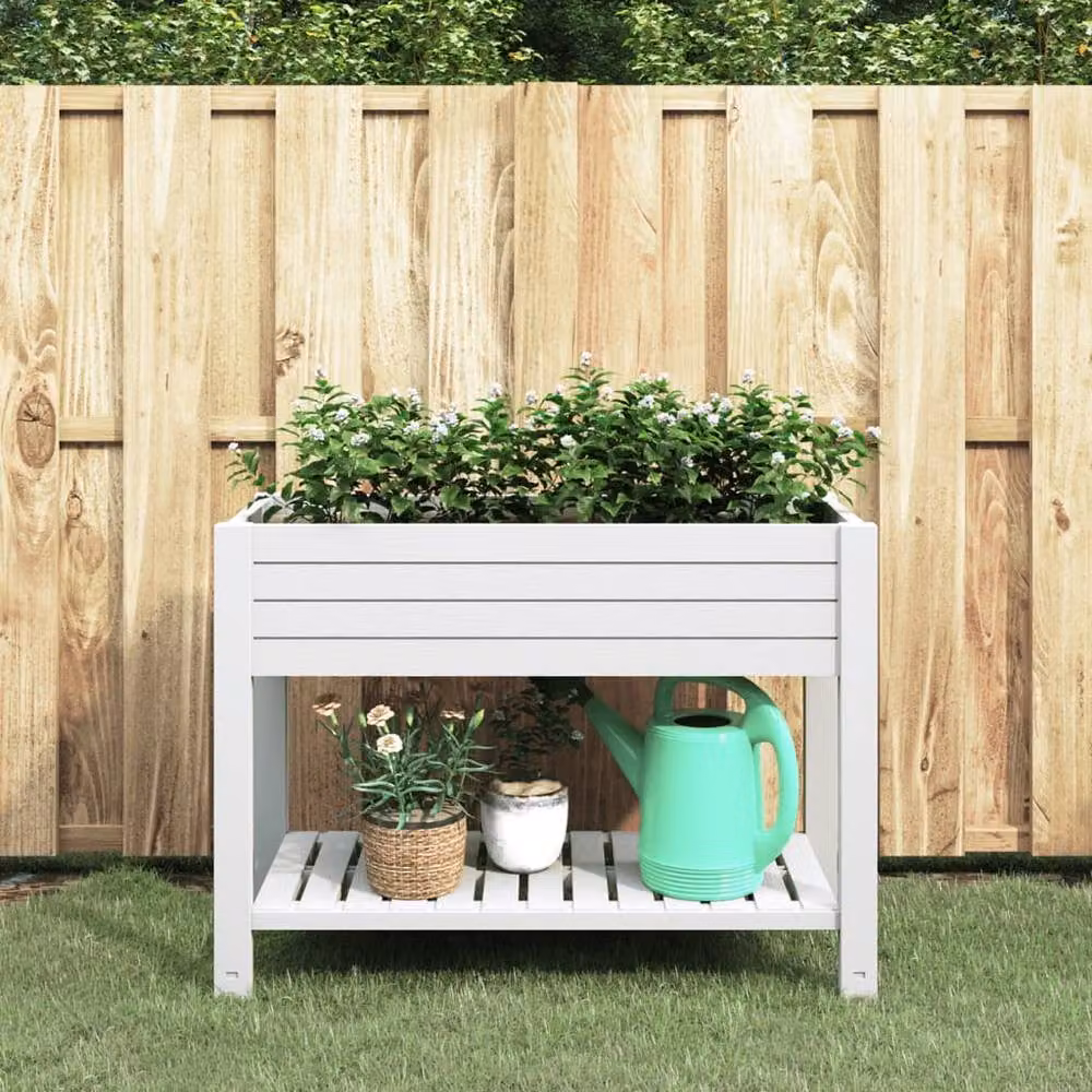 Berkfield Home Garden White Polypropylene Raised Bed W/D/H: 110 x 45 x 79 cm – 2