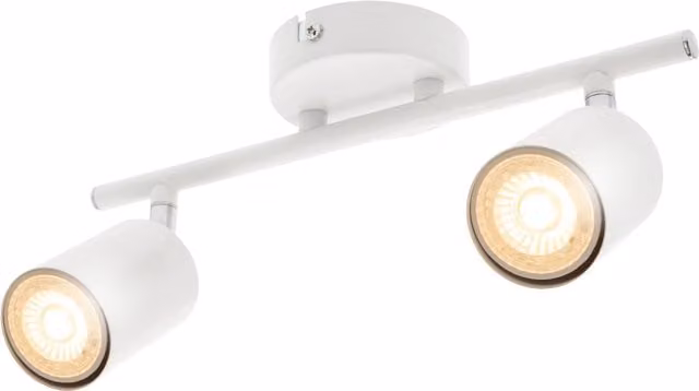 CGC Lighting Jack White Double Head GU10 Adjustable Twin Ceiling Spot Bar Light W/D/H: 30 x 17 x 17 cm – 1
