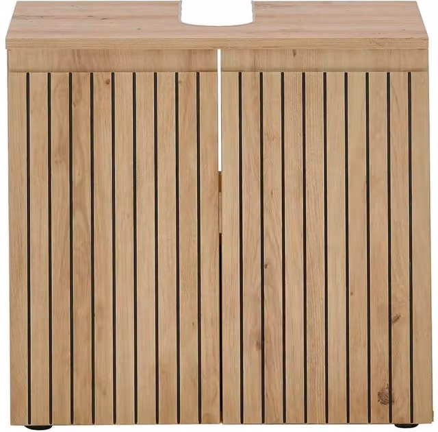 Cheshire Premium Haven 2 Door Brown Under Sink Bathroom Cabinet in Light Oak