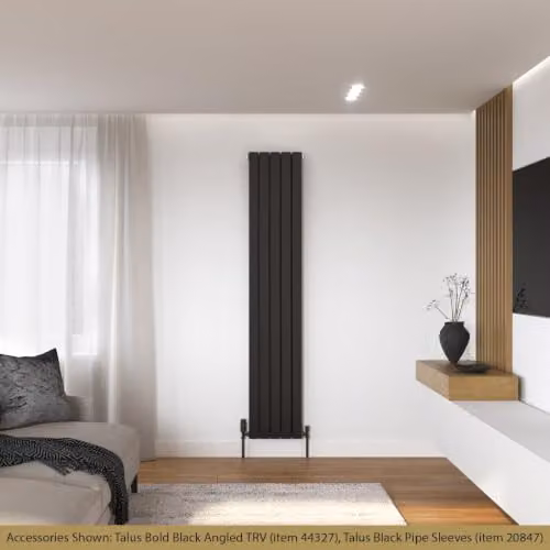 UK Radiators Typhoon Black Flat Tube Vertical Designer Radiator, H: 180 cm, W: 34 cm – 3
