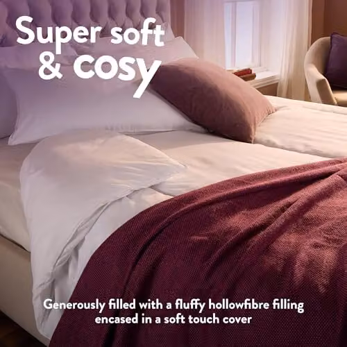 Slumberdown Feels Like Down Single Duvet, 13.5 Tog, White, W/H: 135 x 200 cm – 4