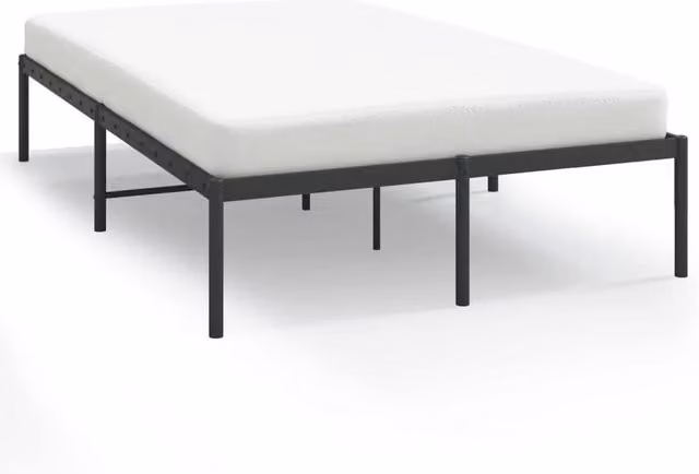 Berkfield Home Metal Small Double Bed Frame, Black, W/D/H: 120 x 190 cm