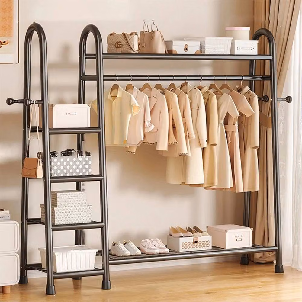 SPETLEK Black Double Clothes Rail Garment Hanging Rack and Open Wardrobe – 2