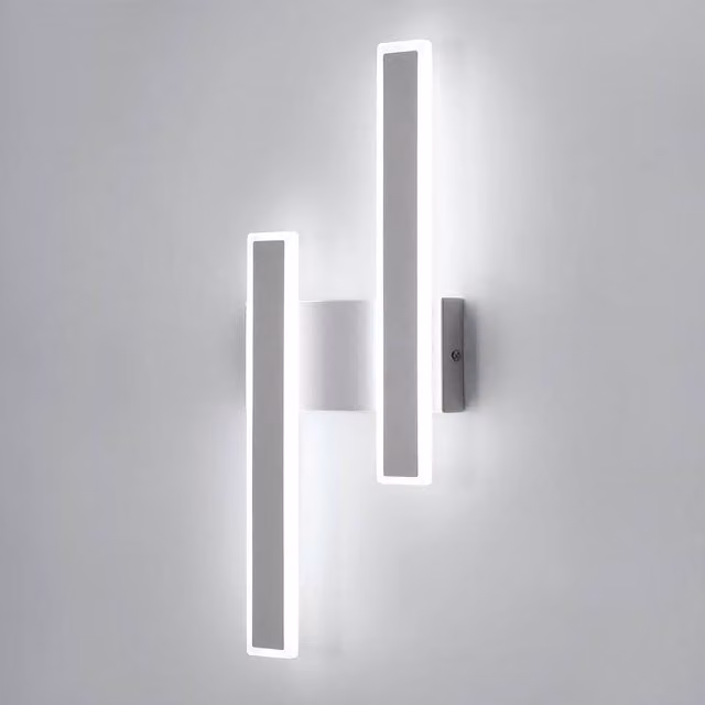 COMELY LED White Acrylic and Aluminium Up and Down Indoor Wall Light, 32W, 6500K Cool White