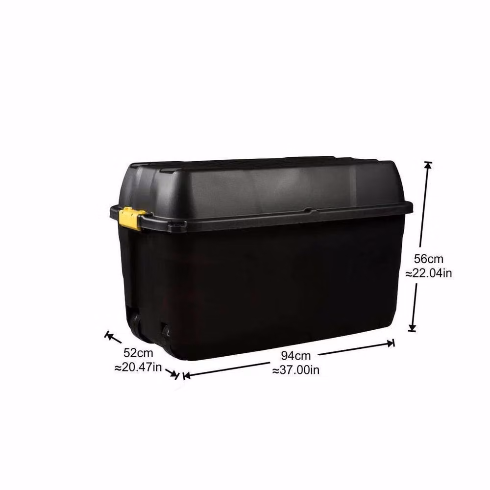 PAWNORA 175 Litre Heavy Duty Plastic Storage Trunk in Black – 2