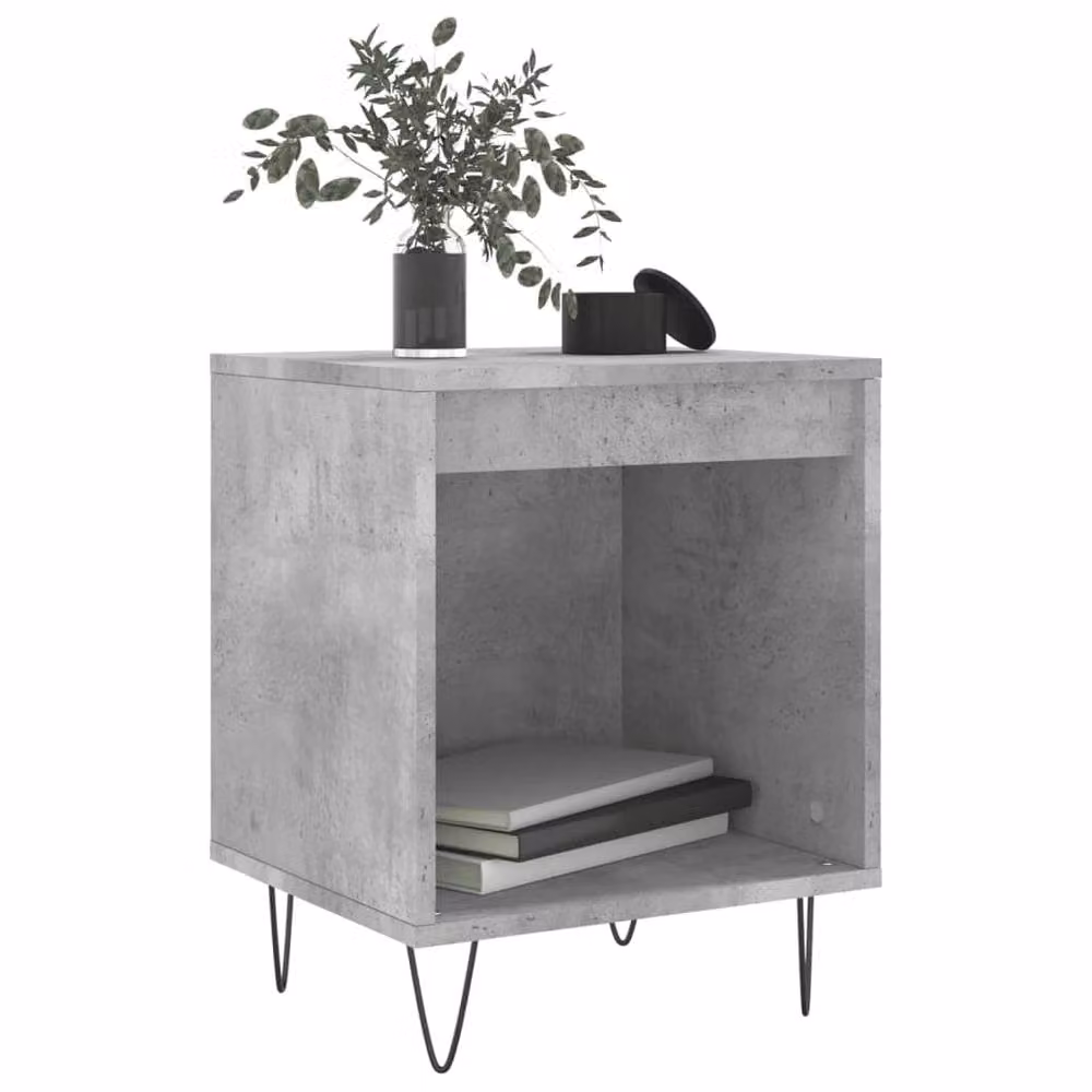 Berkfield Home Set of 2 Modern Bedside Cabinets in Concrete Grey, W/D/H: 40 x 35 x 50 cm – 2