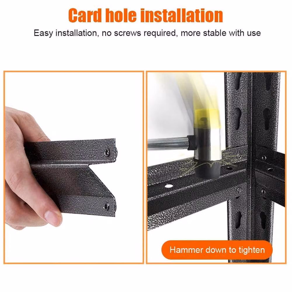 EONLION 3 Tier Height Adjustable Garage Shelving Racking in Black, W/D/H: 100 x 200 x 200 cm – 2