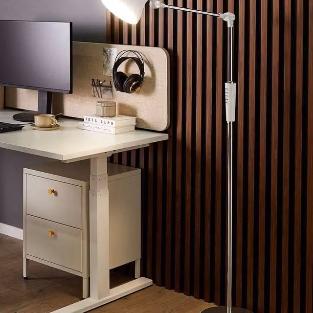 Wyld and Coco White Metal LED Floor Lamp, Height: 169 cm, Dimmable and CCT Tunable