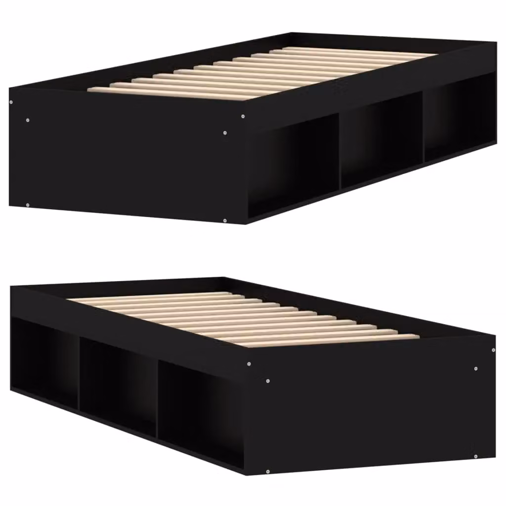 Berkfield Home Modern Small Single Bed Frame in Black, W: 75 cm, L: 190 cm – 3