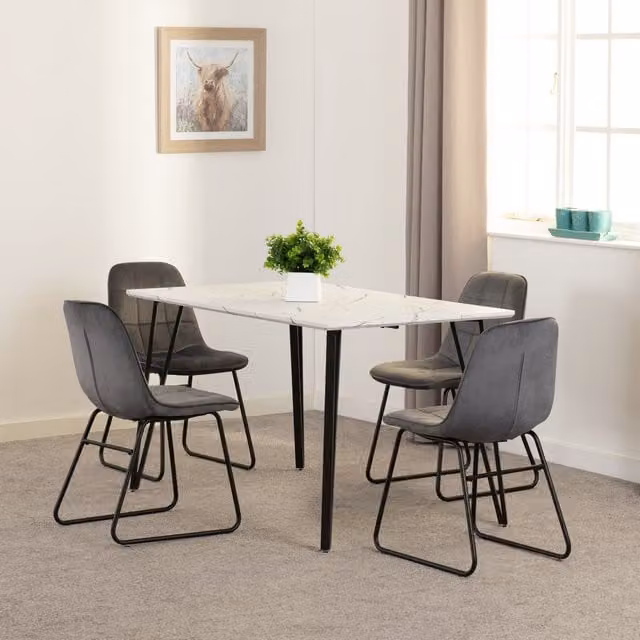 Seconique Marlow Dining Set with 6 Chairs in Grey – 1