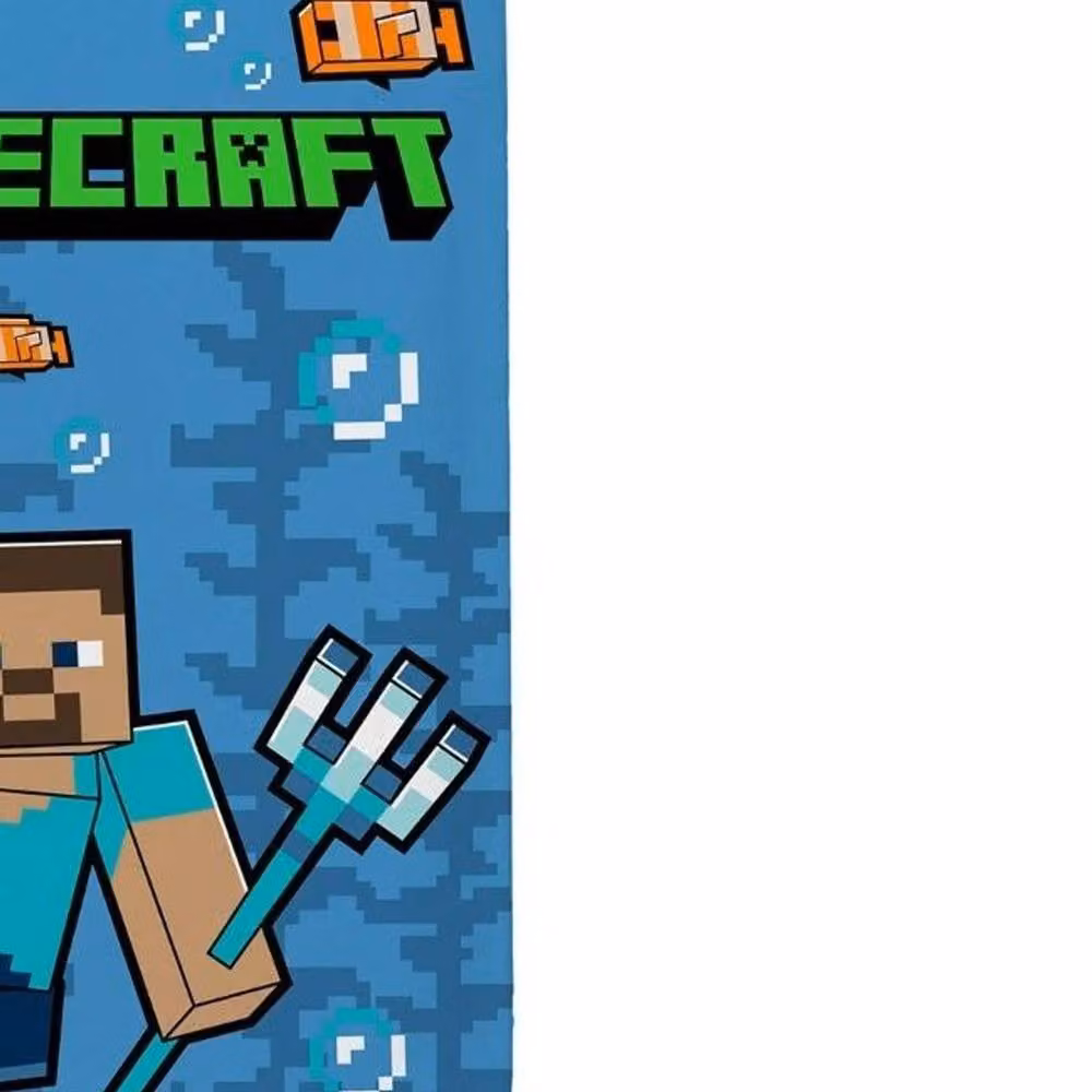 Minecraft Trident Multicolour Cotton Terry Velour Towel, W: 70 cm, H: 140 cm – 2
