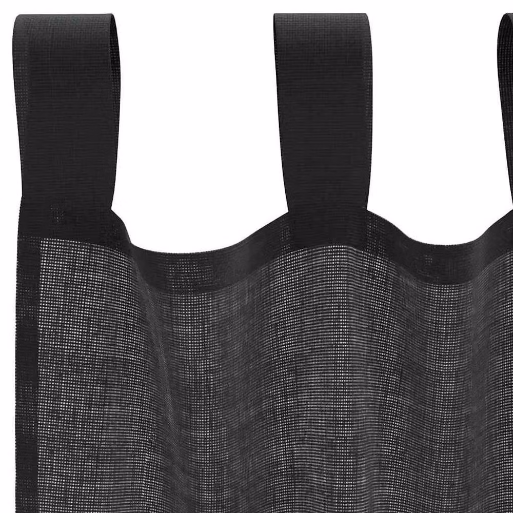 Berkfield Home Black Voile Tab Top Curtains, 2 Pack, W: 140 cm, H: 260 cm – 4