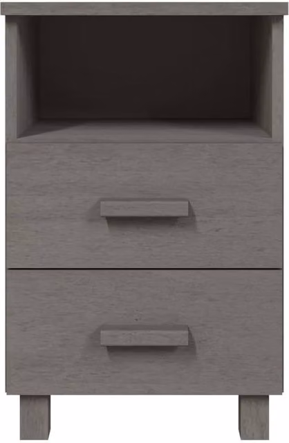 Berkfield Home HAMAR Decorative Bedside Cabinet, Light Grey, W: 40 cm, D: 35 cm, H: 62 cm