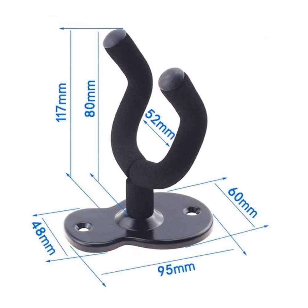VOGREX Black Metal Rotating Wall Mounted Guitar and Ukulele Hanger Hook – 2