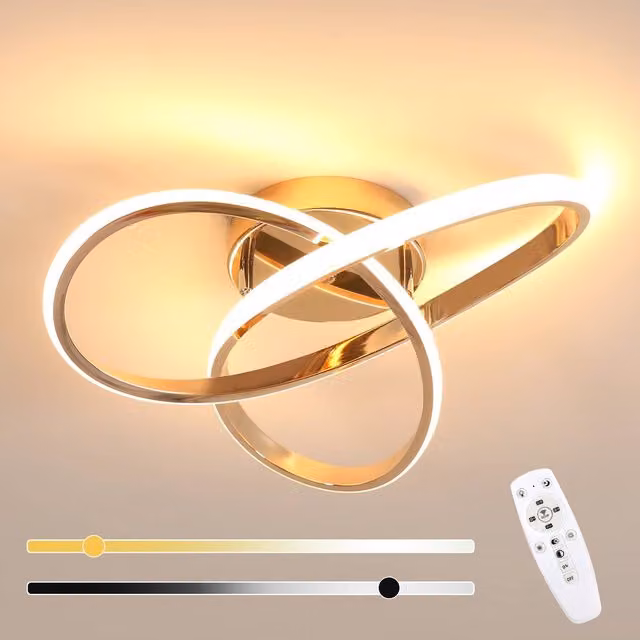 COMELY Modern Dimmable LED Ring Ceiling Light in Gold, 40 cm Diameter – 1