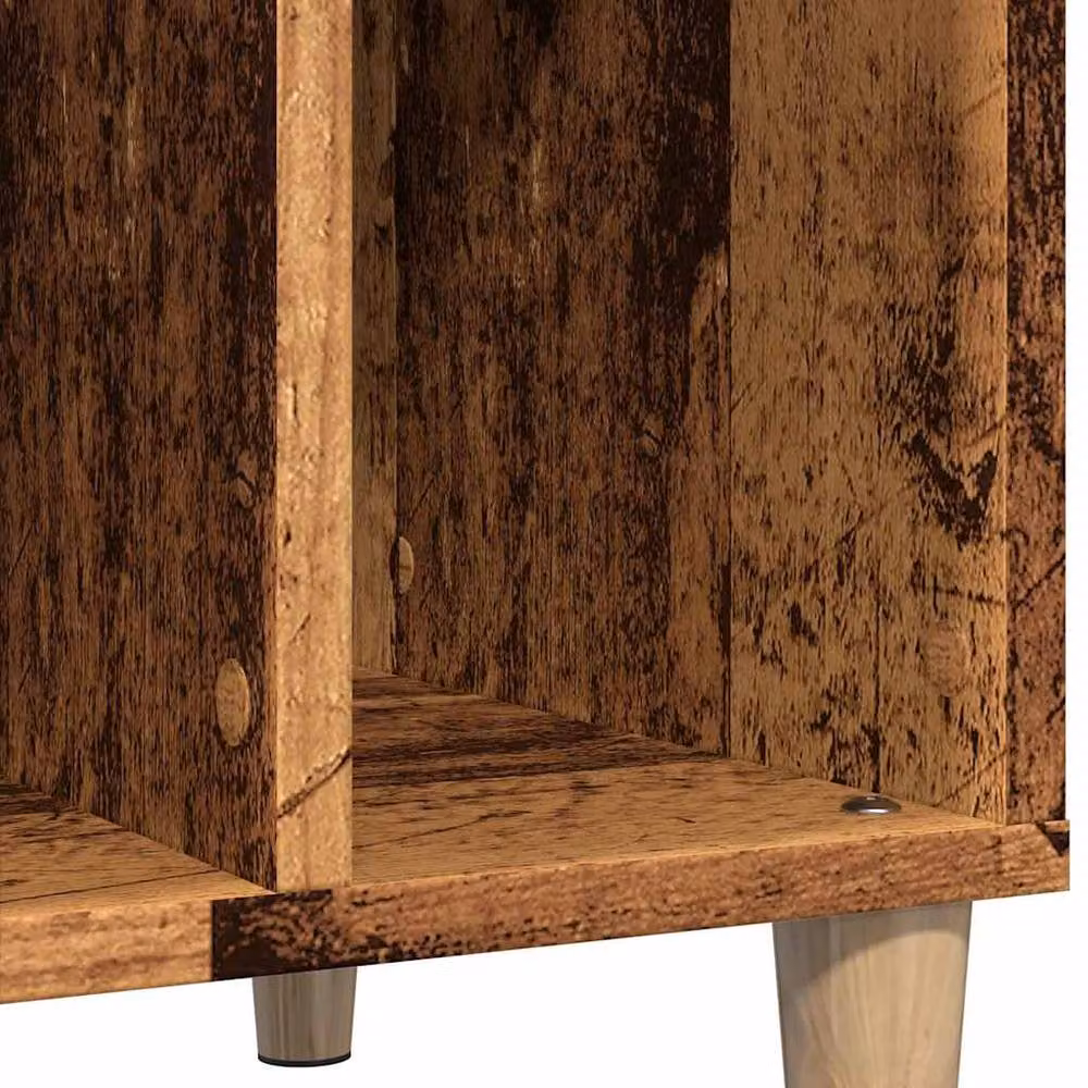 Berkfield Home Record Cabinet in Brown Rustic Engineered Wood, W/D/H: 100 x 38 x 48 cm – 5