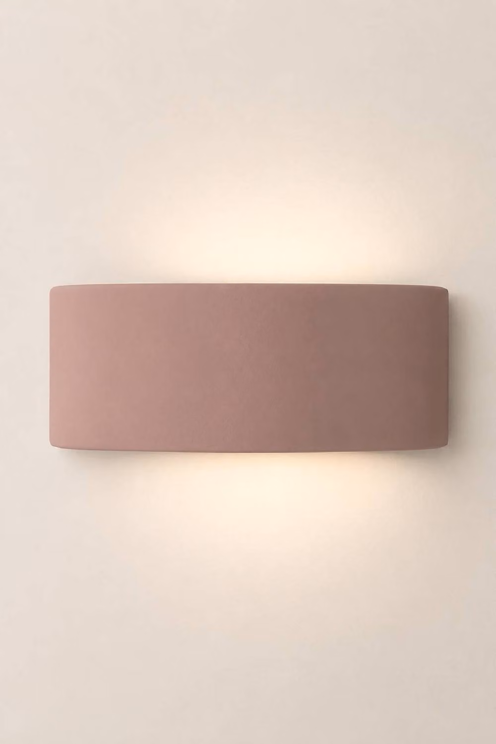 ValueLights Vincent Curved Ceramic Up/Down Flush Wall Sconce Light in Dusty Pink with Bulb Included – 2