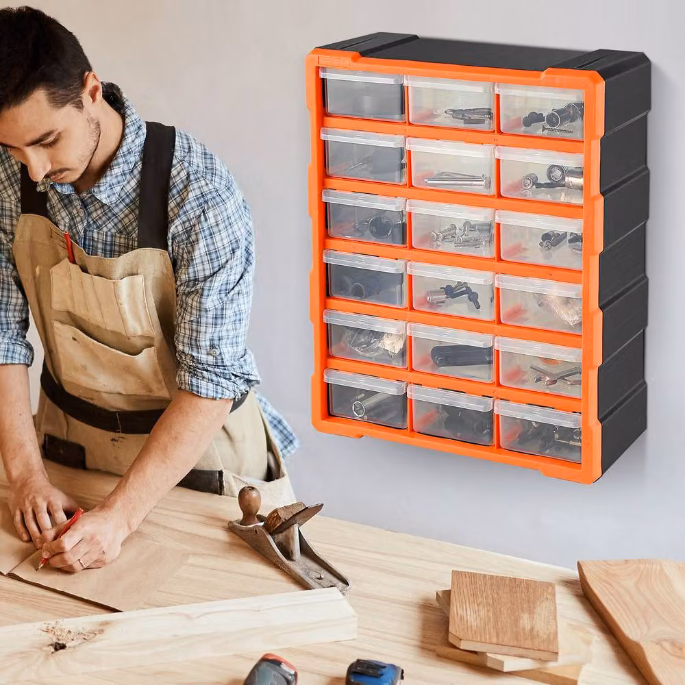 Dprodo 18-Drawer Plastic Storage Cabinet in Orange – 2