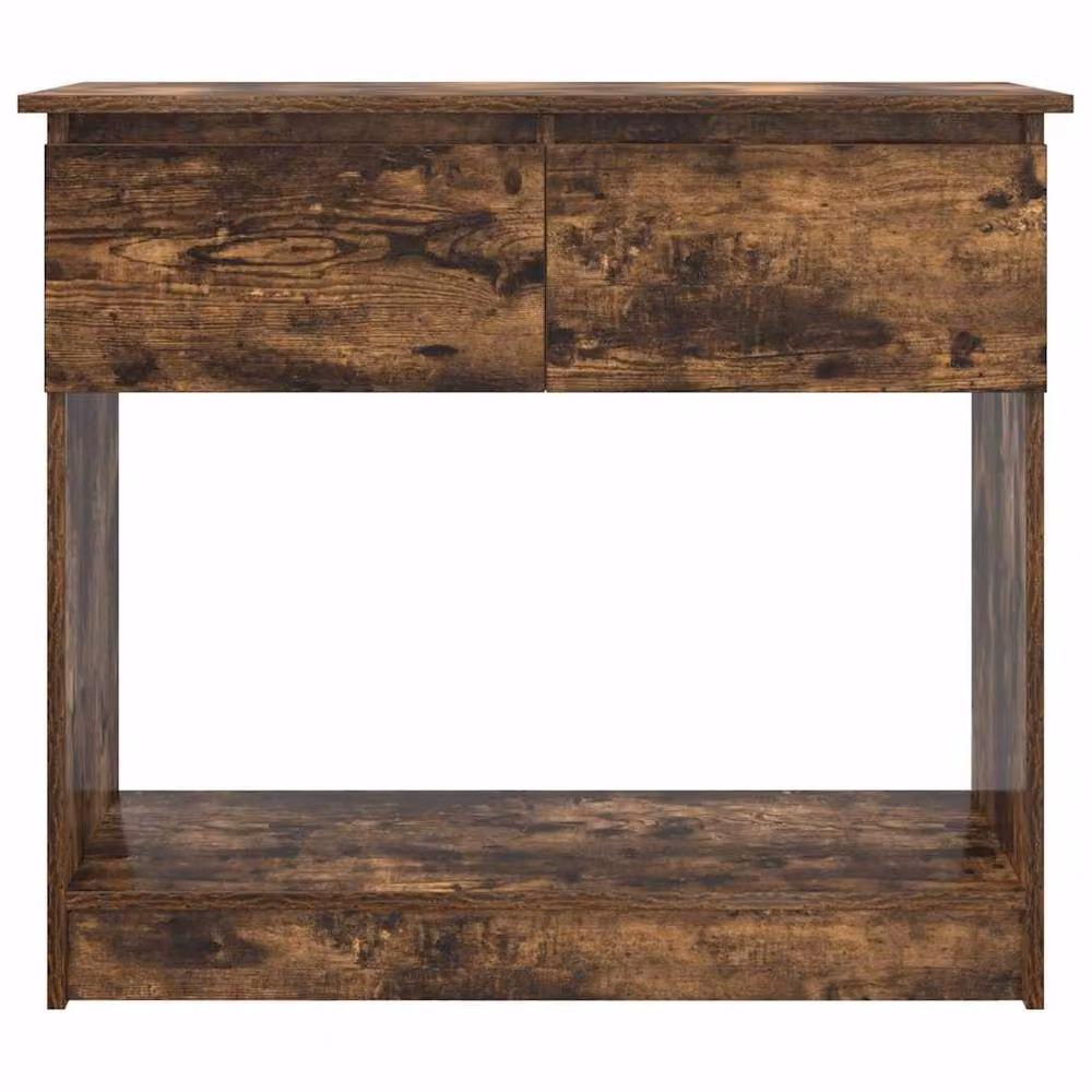 Berkfield Home Modern Console Table with Drawers in Smoked Oak Brown, W/D/H: 85.5 x 38.5 x 74.5 cm – 4