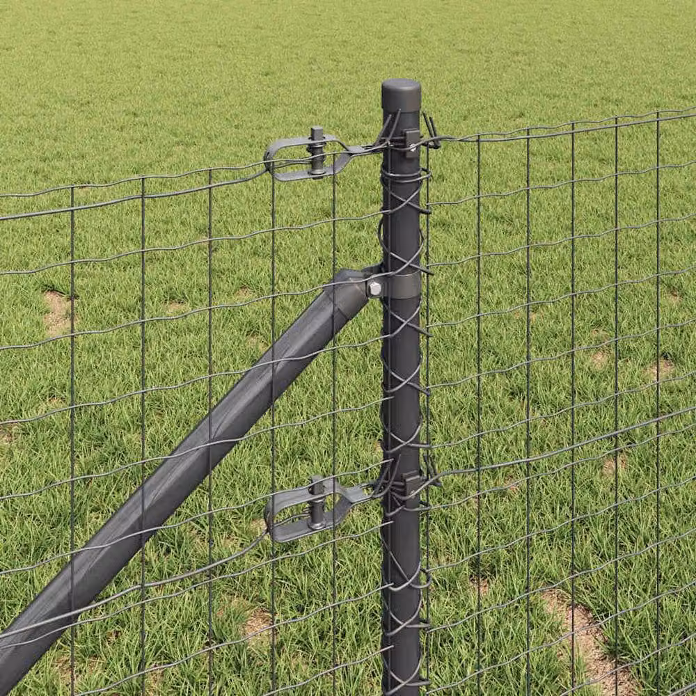 Berkfield Home 26-piece Set of Grey Galvanised Steel Round Fence Posts with Spike, Height: 80 cm, Diameter: 32 mm – 3