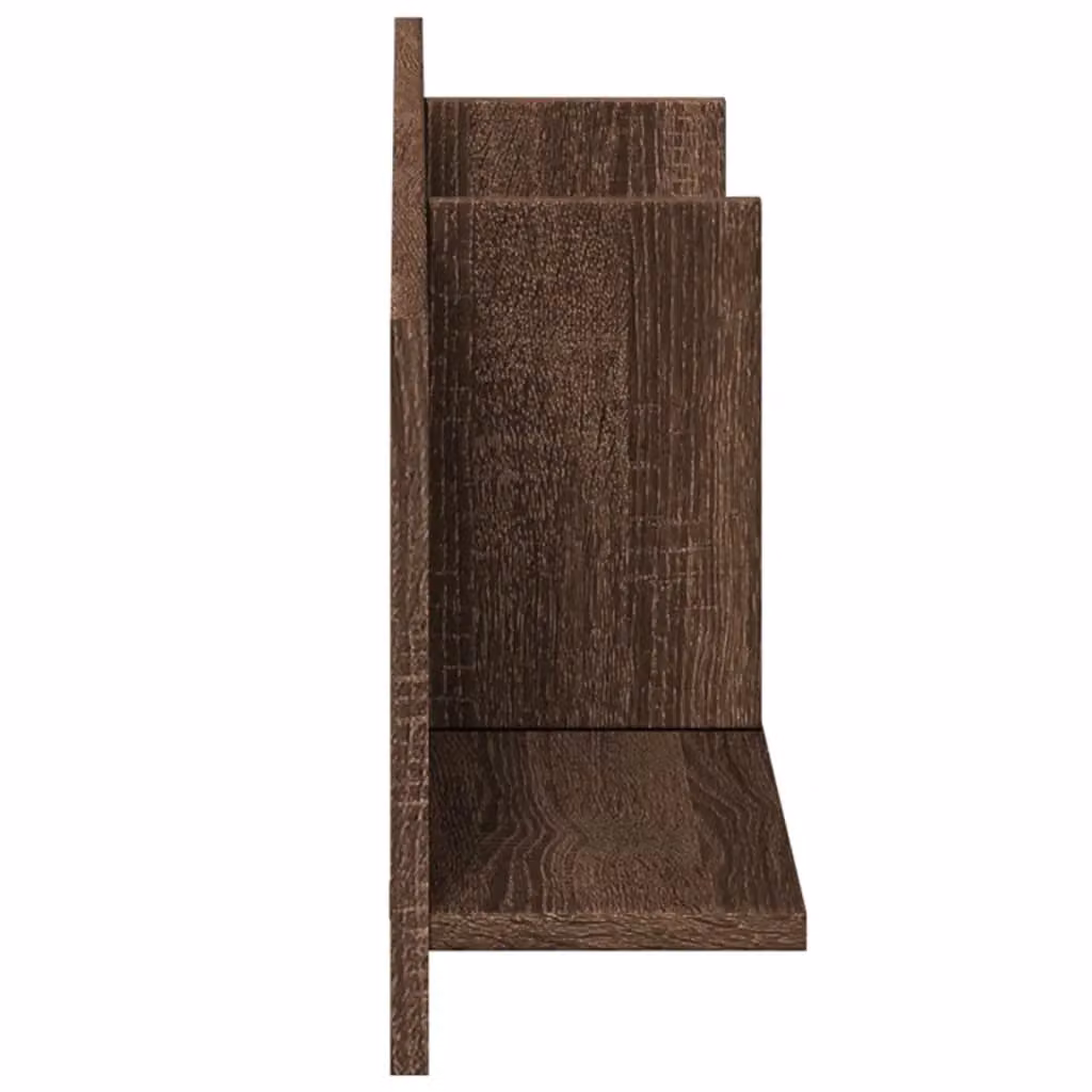 Berkfield Home Wall Mounted Cabinet in Brown Oak, W/D/H: 100 x 30 x 16.5 cm – 3