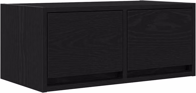Berkfield Home Modern Black Oak TV Cabinet in Matt MDF, W/D/H: 60 x 25.5 x 25.5 cm