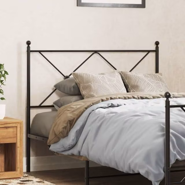Berkfield Home Metal Headboard in Black, Width: 107 cm