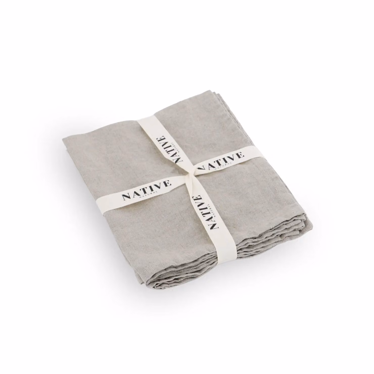 Native Natural Set of 4 Plain Rectangular Linen Placemats in Sand – 2