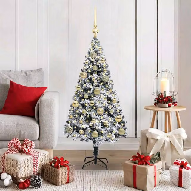 Berkfield Home Artificial Christmas Tree with 150 LEDs and Stand, Green, Height: 120 cm – 1