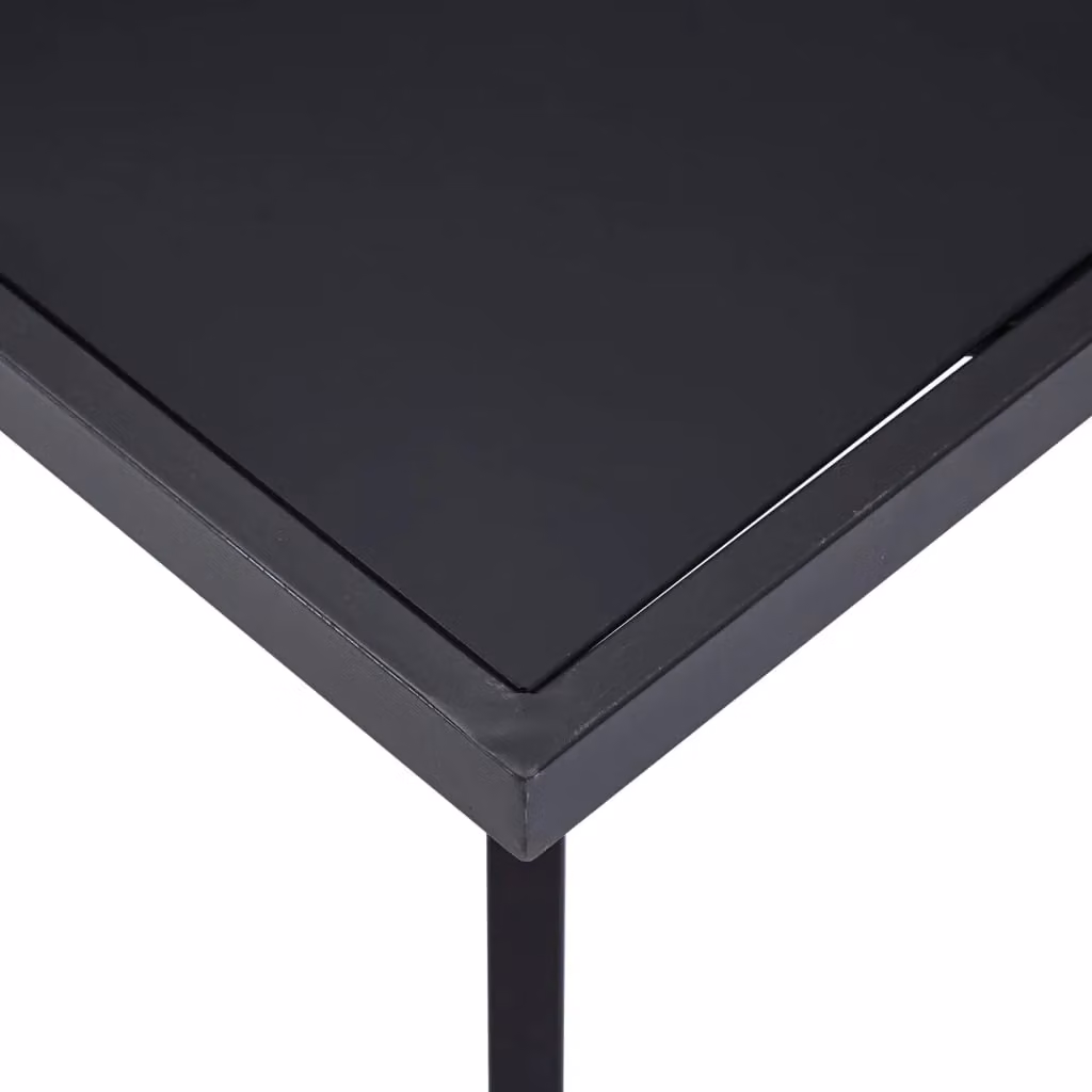 Berkfield Home Black Rectangular Dining Table with Tempered Glass Top, W/D/H: 140 x 70 x 75 cm – 2