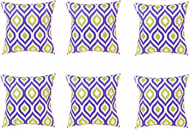Gardenista Purple Graphic Printed Outdoor Garden Scatter Cushion, Set of 6