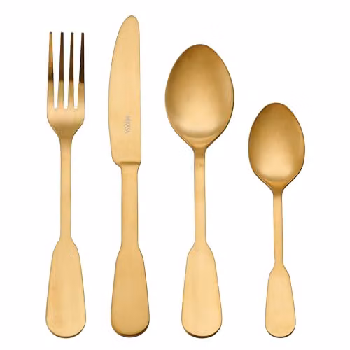 Mikasa Soho Gold Coated 16 Piece Stainless Steel Cutlery Set for 4 Adults