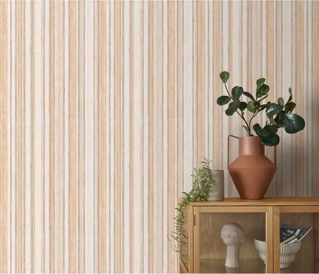 Erismann Pure Rhythm Striped Non-Woven Vinyl Wallpaper in Pink and Brown