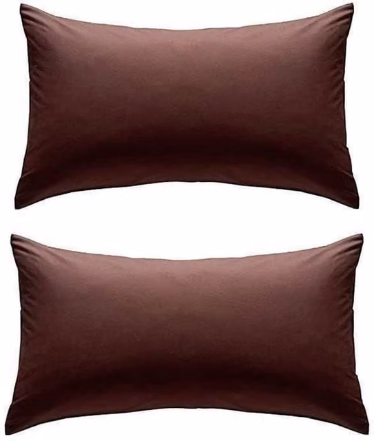 NewEdgeBlinds Plain Percale Pillowcase Pair in Brown