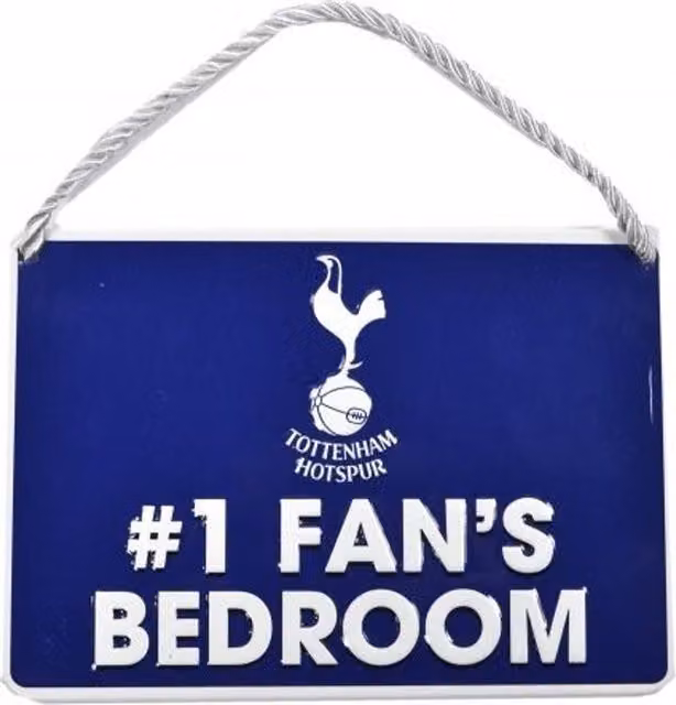 Tottenham Hotspur FC Hanging Plastic Bedroom Door Sign in Blue and White